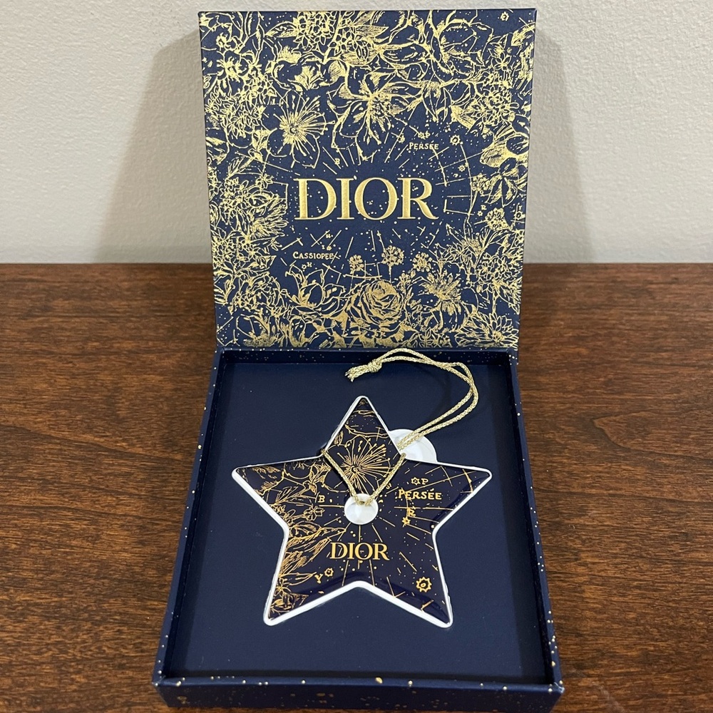 DIOR Blue and Gold Ceramic Star Ornament with Decorative Box - Picture 2 of 6